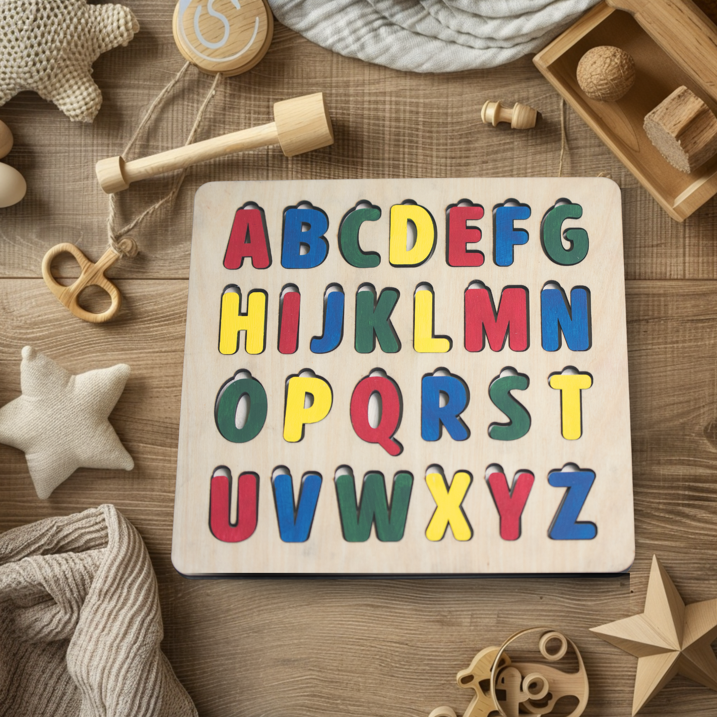 Wooden alphabet puzzle
