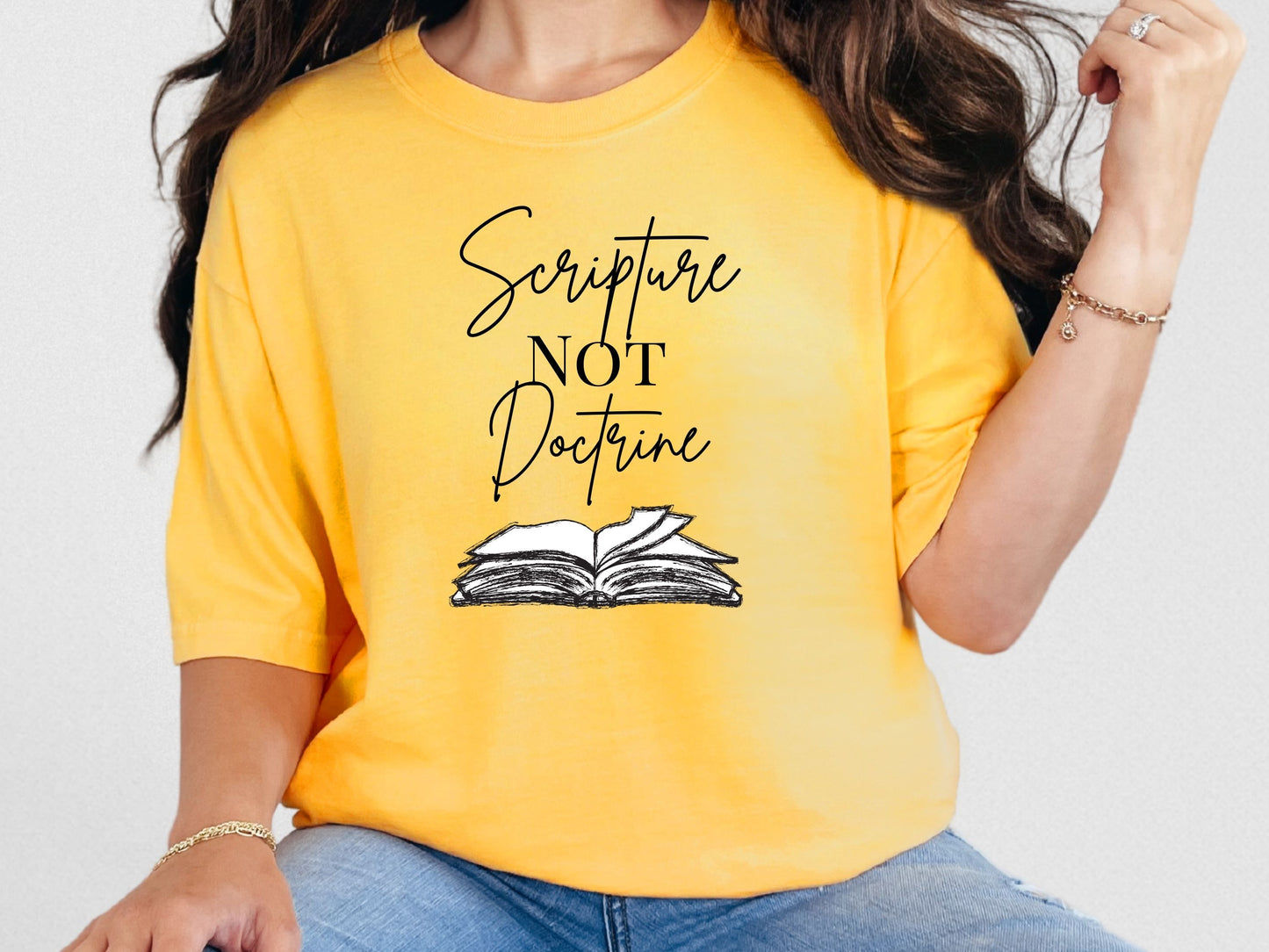 Scripture Not Doctrine Garment-Dyed T-shirt Faith Statement Shirt Minimalist Christian Tee