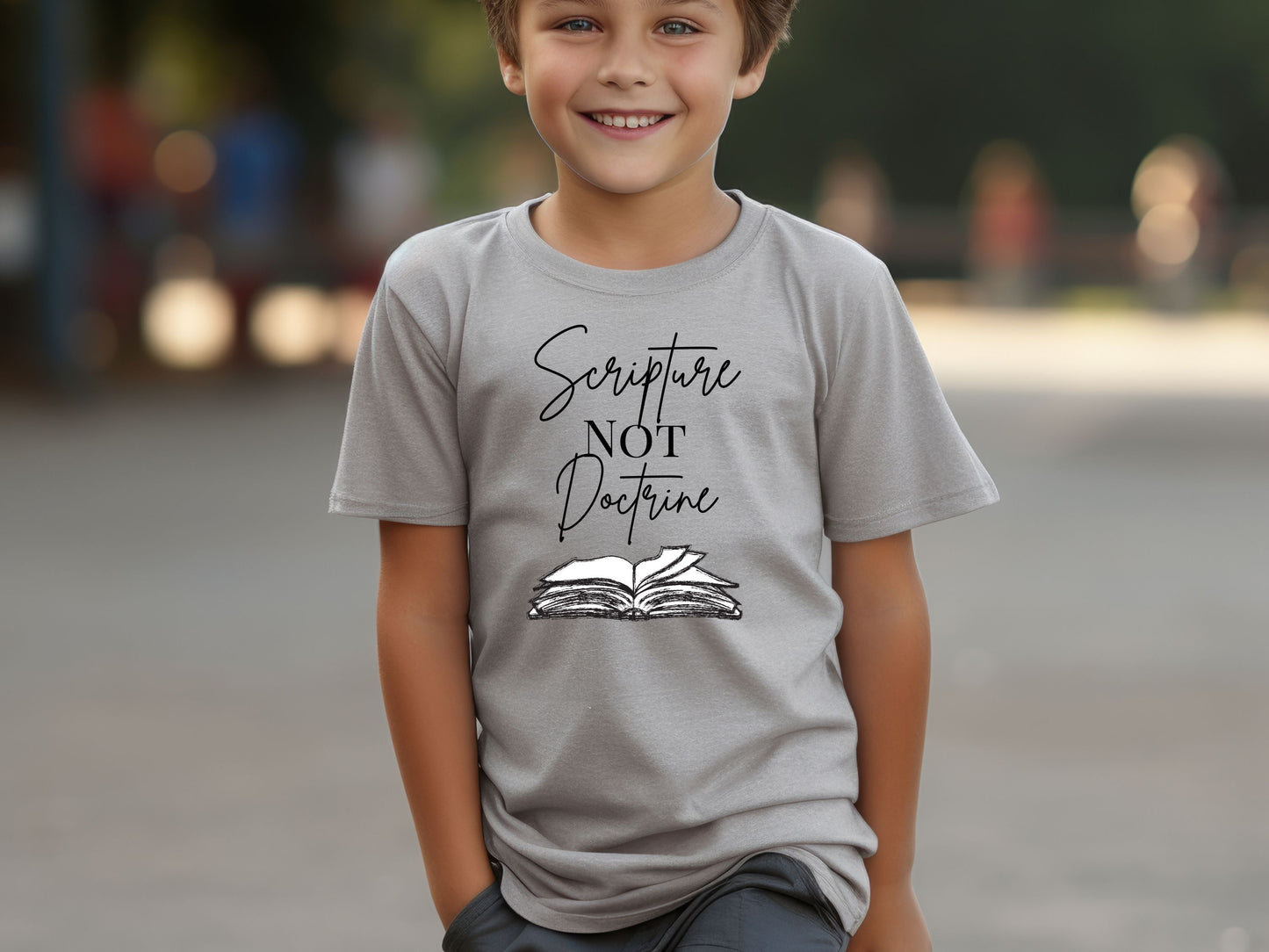 Scripture Not Doctrine Kids Tee - Inspiring Cotton Tee  Children's Gift,Scripture Not Doctrine  Faith Statement Shirt Minimalist Christian