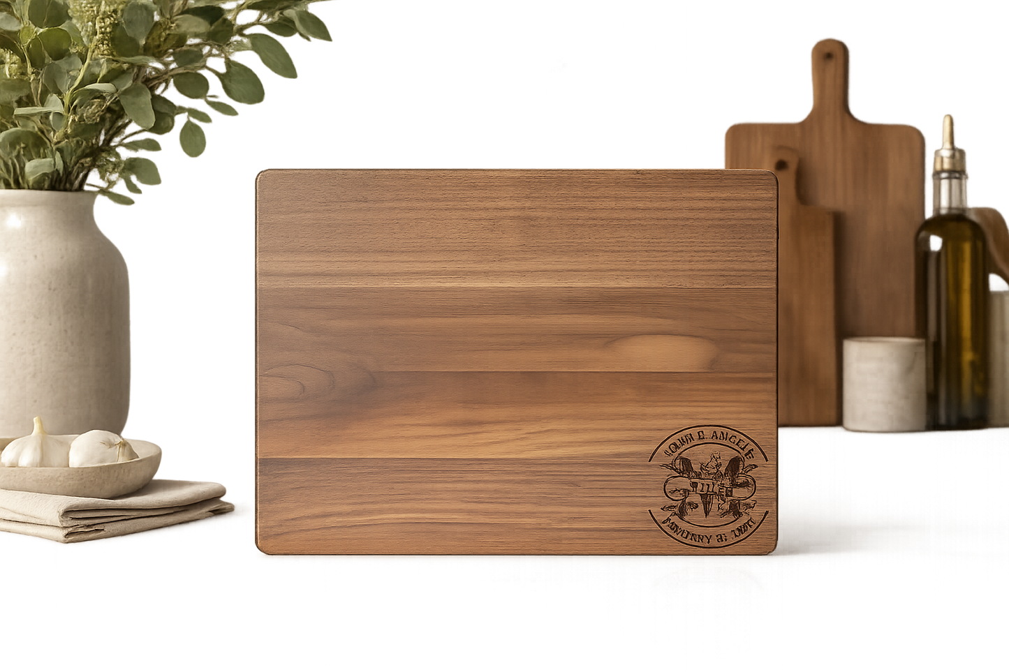 Engraved Walnut Cutting Board, Personalized Wedding Gift, Custom Monogram Charcuterie Board, Heirloom Anniversary Gift
