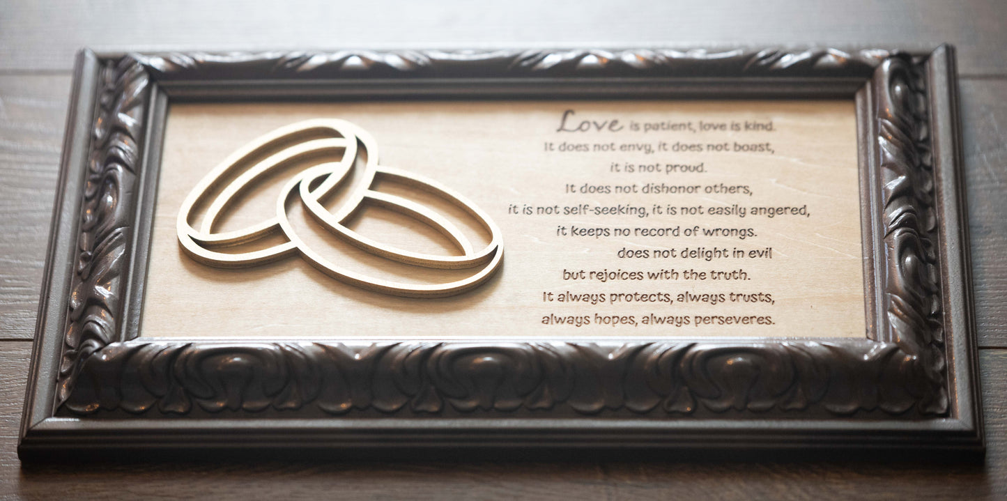 1 Corinthians Laser Engraved Sign