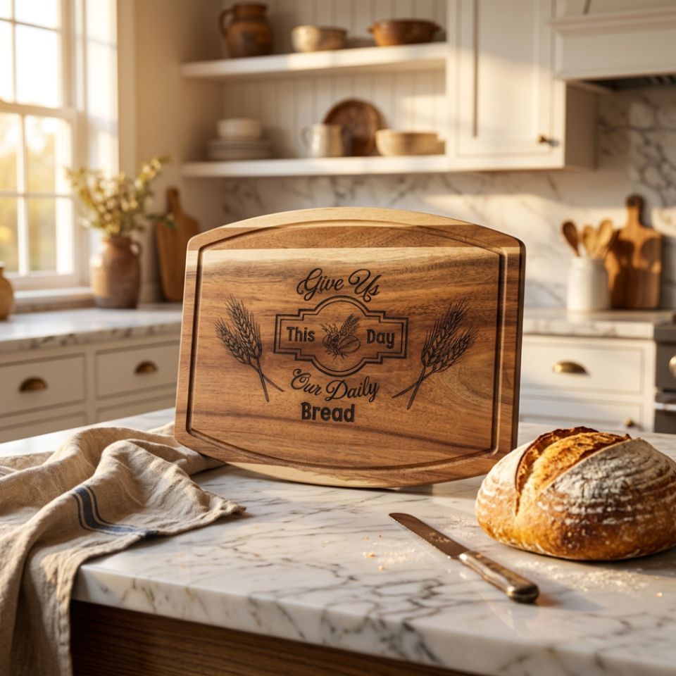 Engraved Acacia Wood Cutting Board | Personalized Serving Board | Housewarming Wedding Gift | Charcuterie Board